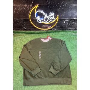 NWT Izod Sueded Fleece Kombu (Forest) Green Preppy Pullover Sweatshirt Men's 2XL